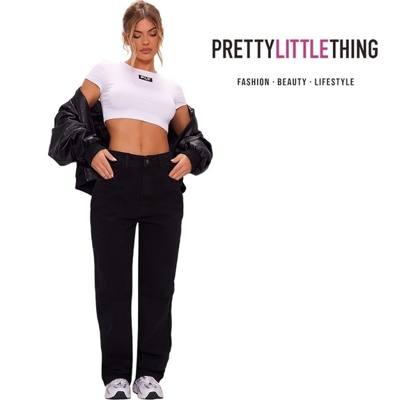 PLT Jeans Dungarees Pants Loose Denim Dipped Back Waistband Relaxed Boyfriend - Picture 1 of 13